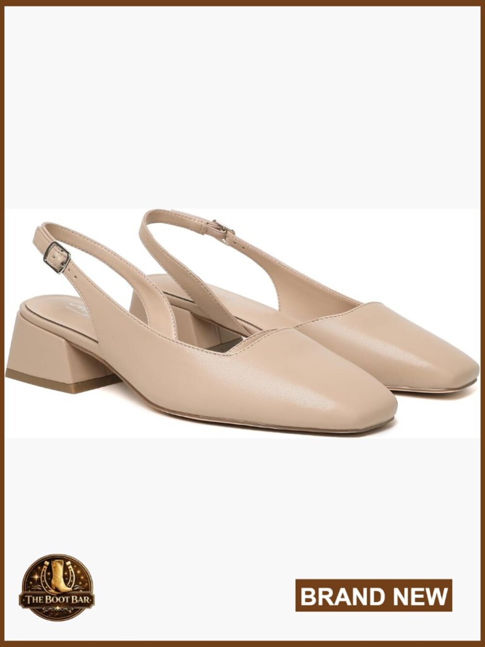 Chunky Low Heel D'Orsay Slingback Pumps Block Heel Square Toe Dress Shoes